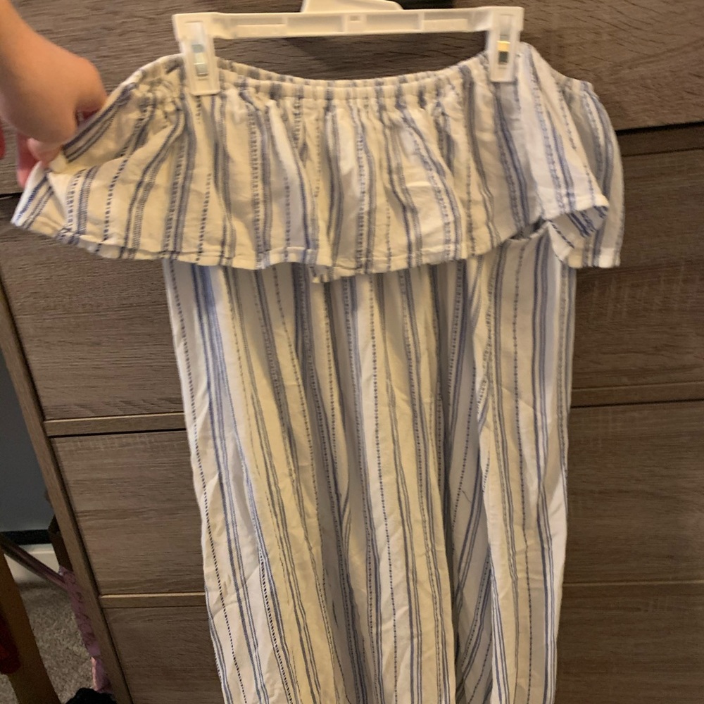 Mossimo blue and white off shoulder dress
